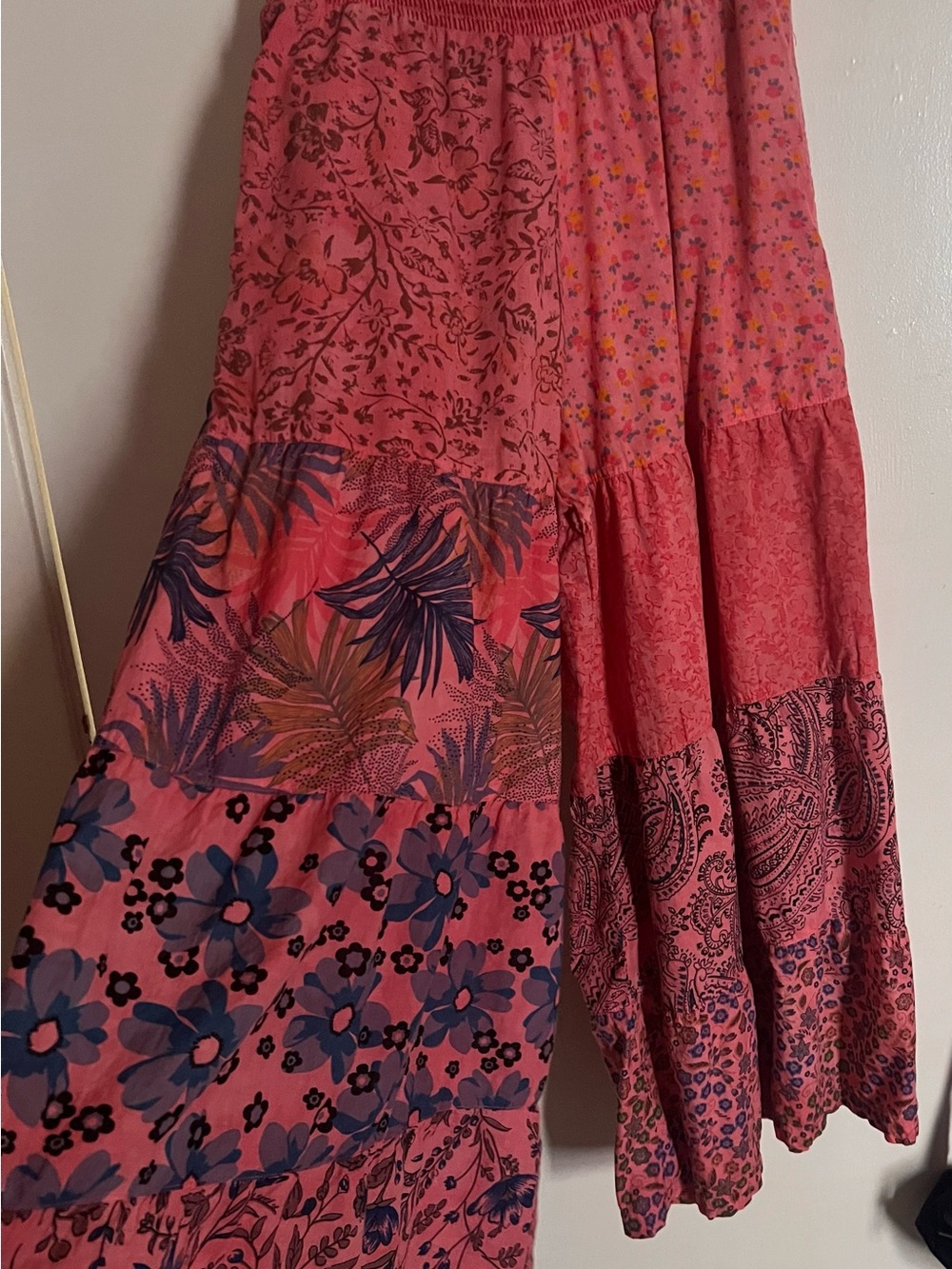 Bohemian Pink Tiered Maxi Skirt